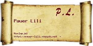 Pauer Lili névjegykártya